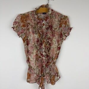 Ralph Lauren Girls Sheer Chiffon Floral Blouse Tank Set Size 14 NWT